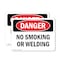 Signmission No Smoking Or Welding Danger Sign, Plastic, 10in W x 7in L, 2PK OS-2PACK-DS-P-710-L-2438 - alternate 1